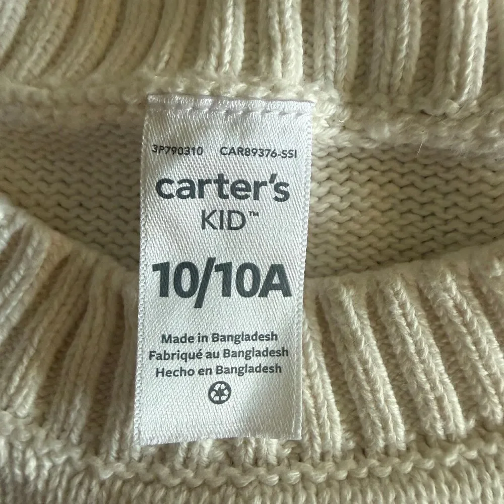 Carter's Ivory Holly Holiday Sweater Girls' 10